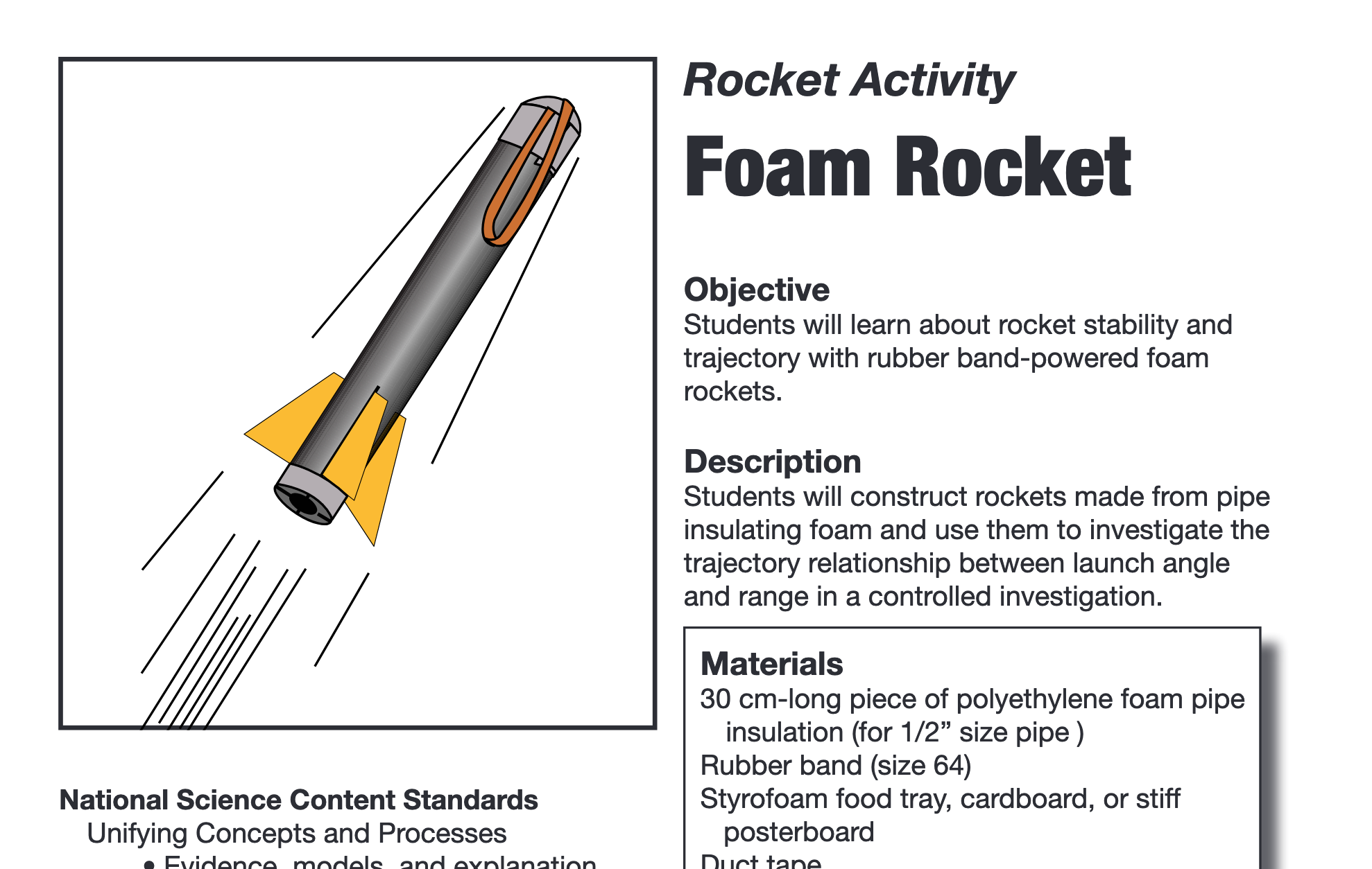 Foam Rocket Activity