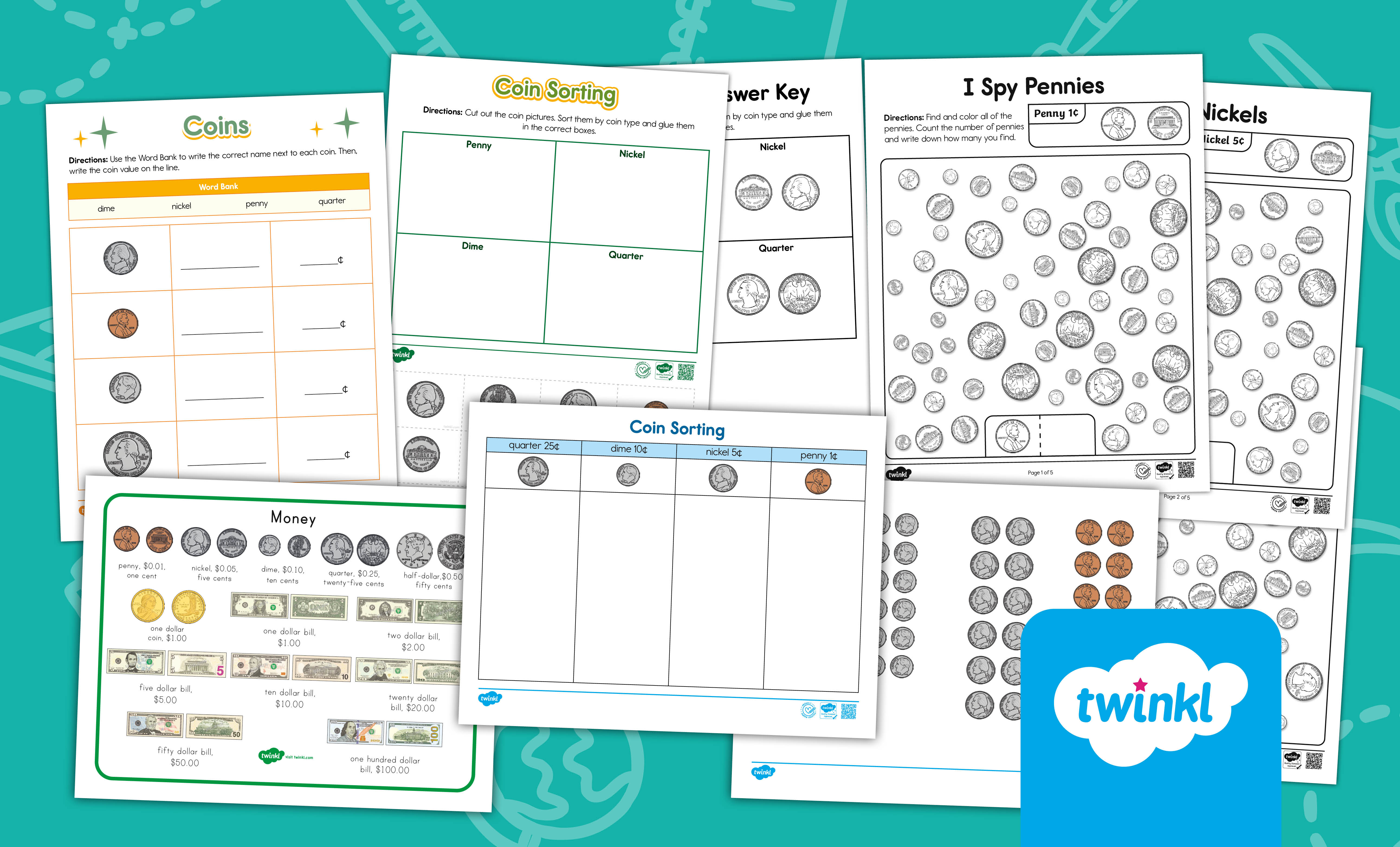 Coin Identification lesson for 1st-2nd Grade