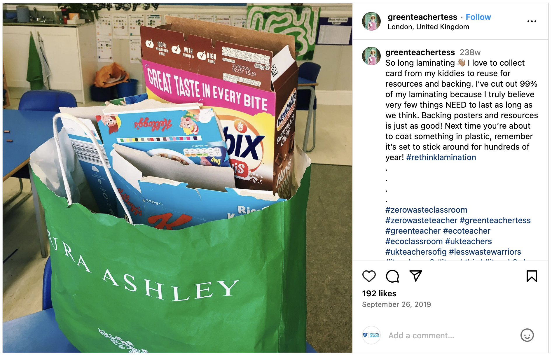 bag with cardboard for eco friendly